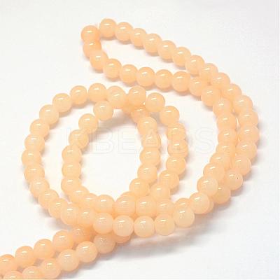 Baking Paint Imitation Jade Glass Round Bead Strands DGLA-Q021-10mm-42-1