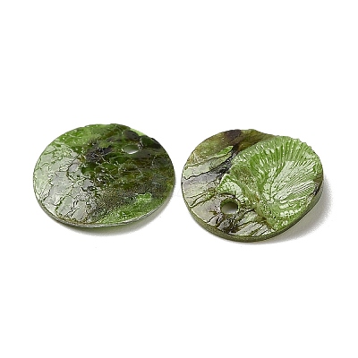 Spray Painted Natural Akoya Shell Charms SHEL-F007-15A-07-1