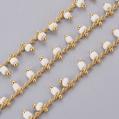 3.28 Feet Handmade Seed Beaded Chains X-CHC-N016-06J-1