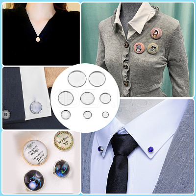 8 Styles Stainless Steel Brooch Findings STAS-PH0006-97-1