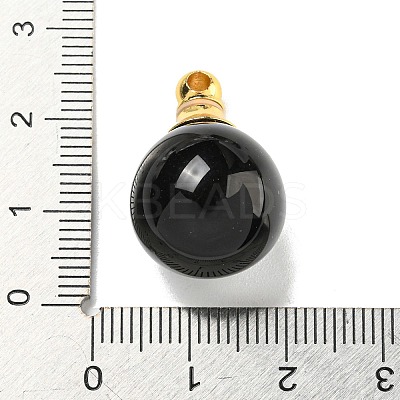 Natural Obsidian Perfume Bottle Pendants G-K338-22G-01-1