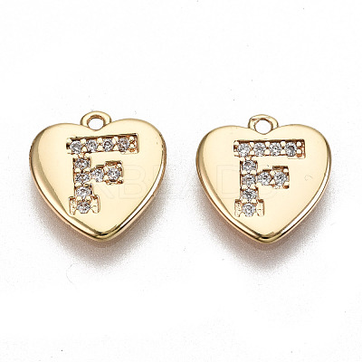 Brass Micro Pave Clear Cubic Zirconia Charms KK-N231-234F-NF-1