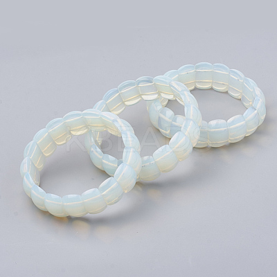 Opalite Beaded Stretch Bracelets BJEW-S137-23-1
