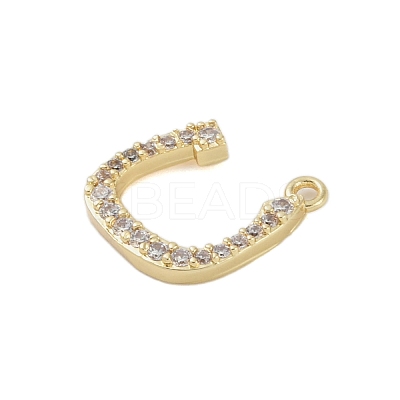 Rack Plating Brass Micro Pave Clear Cubic Zirconia Pendants KK-A224-03L-G-1