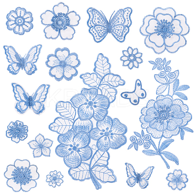 16Pcs 16 Styles Embroidery Lace Appliques DIY-GA0007-45-1