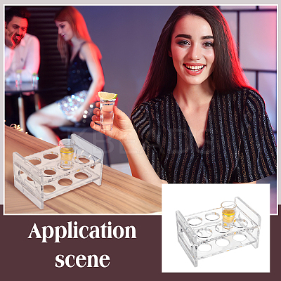 Acrylic Holders for 6 Round Shot Glasses AJEW-WH0473-04-1