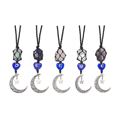 Gemstone Pouch Pendant Decorations HJEW-JM01320-1