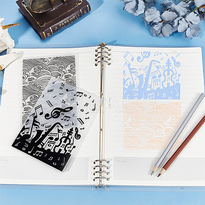2Pcs 2 Styles Plastic Embossing Folders DIY-CP0008-89-1