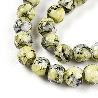 Baking Paint Glass Beads Strands DGLA-N003-8mm-A04-1