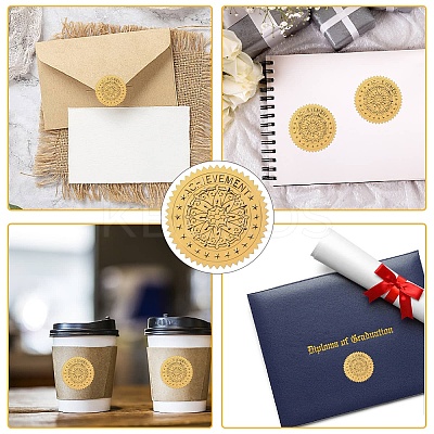 34 Sheets Self Adhesive Gold Foil Embossed Stickers DIY-WH0509-084-1