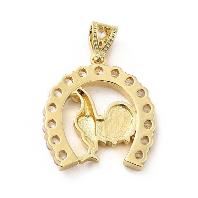 Brass Micro Pave Cubic Zirconia Pendants KK-H433-28G-1