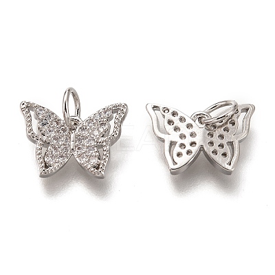 Brass Micro Pave Clear Cubic Zirconia Charms LS-ZIRC-B002-47P-1