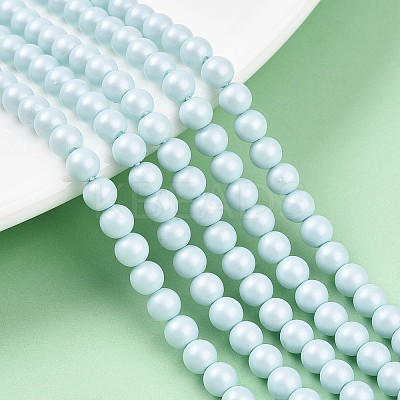 Baking Paint Pearlized Glass Pearl Bead Strands HY-N002-4mm-B01-1