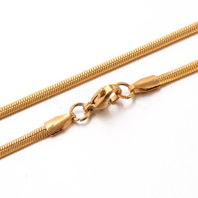 304 Stainless Steel Herringbone Chain Necklaces STAS-M174-015G-03-1