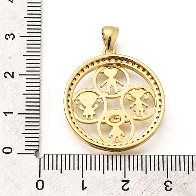 Rack Plating Brass Micro Pave Cubic Zirconia Pendants KK-L226-021G-1