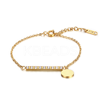 Stylish 304 Stainless Steel Round Tag Chain Bracelet for Women Daily Wear UL1413-1-1