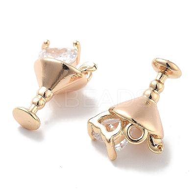 Brass Glass Charms KK-M102-32G-1
