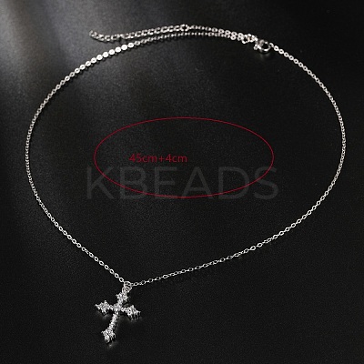 Cubic Zirconia Cross Pendant Necklace ZV5438-2-1