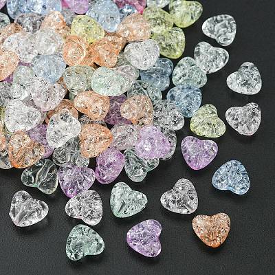 Transparent Crackle Acrylic Beads MACR-YW0002-47-1