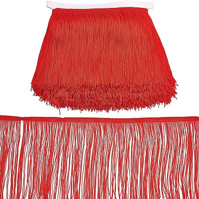 Polyester Latin Fringe Lace OCOR-WH0064-43B-1