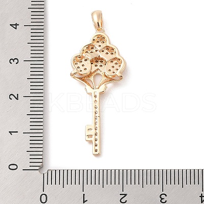 Brass Micro Pave Clear Cubic Zirconia Pendants KK-S388-02G-02-1
