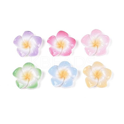 Plumeria Flower Opaque Resin Cabochons CRES-T025-30M-02-1