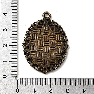 Tibetan Style Alloy Pendant Cabochon Settings X-TIBE-T003-09AB-NR-1