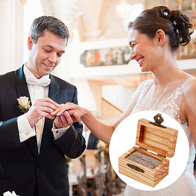 Wood and Sponge Iron Cuboid Ring Boxes CON-WH0200-07C-1