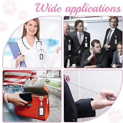 4 Pcs 4 Styles PVC Paw Badge Reel AJEW-CA0001-28A-1