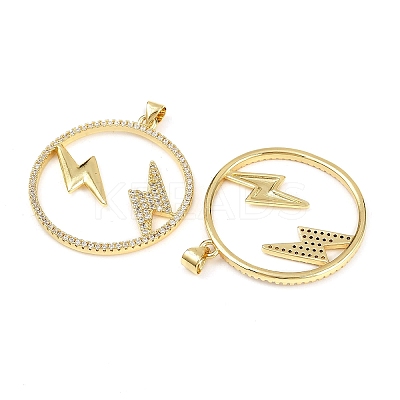 Brass Micro Pave Cubic Zirconia Pendants KK-S526-58G-1