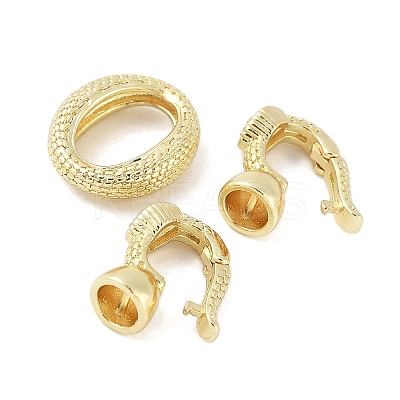 Brass Micro Pave Clear Cubic Zirconia Fold Over Clasps LS-KK-M326-01G-1