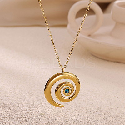 Brass Capri Blue Rhinestone Pendant Necklaces for Women FS-WG3F79A-02-1