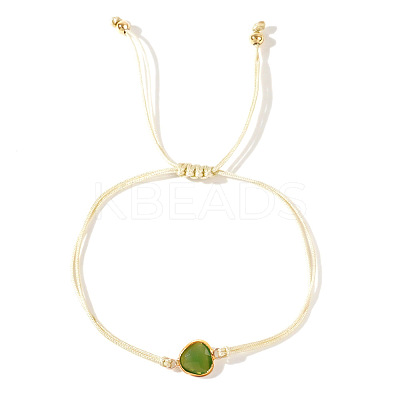 Elegant Golden Edge Glass Link Bracelets for Girlfriend and Family KK2420-3-1