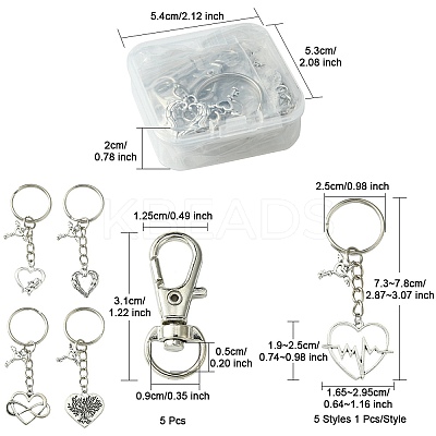Valentine's Day Heart Alloy Pendant Keychain KEYC-FS0001-03-1