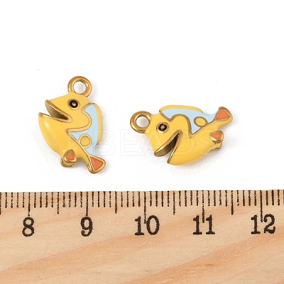 304 Stainless Steel Enamel Pendants STAS-P396-10G-01-1