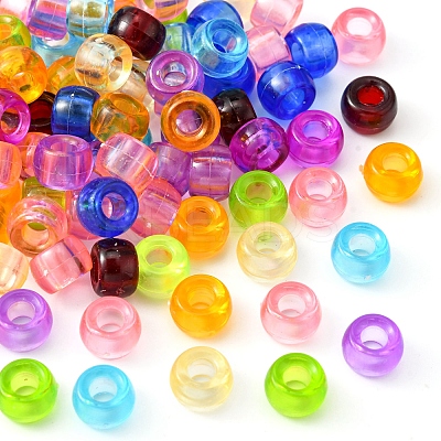 Transparent Acrylic European Beads MACR-YW0002-17-1