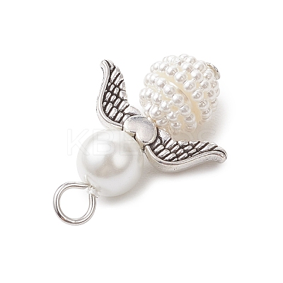 50Pcs Acrylic Imitation Pearl & Glass Pearl Pendants PALLOY-JF04038-02-1