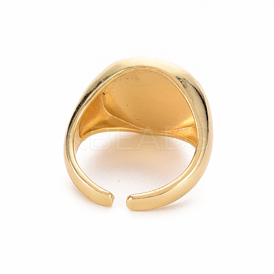 Brass Glass Cuff Rings RJEW-S045-126-NR-1