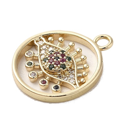 Brass Micro Pave Clear Cubic Zirconia Pendants KK-M275-35G-1