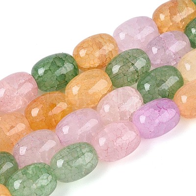Baking Paint Crackle Glass Beads Strands DGLA-N019-01A-03-1