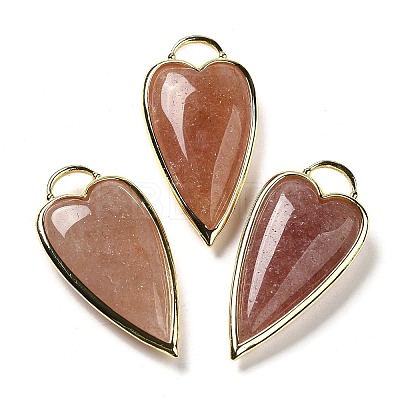 Natural Strawberry Quartz Pendants G-K347-01G-05-1
