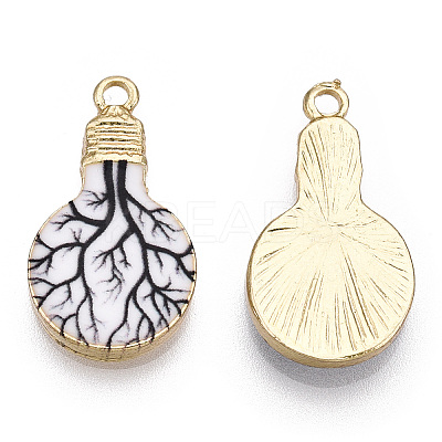 Printed Alloy Enamel Pendants ENAM-N056-178-10-1