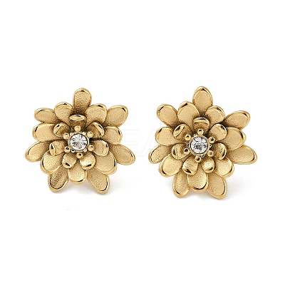 304 Stainless Steel Crystal Rhinestone Stud Earrings EJEW-G423-15G-1