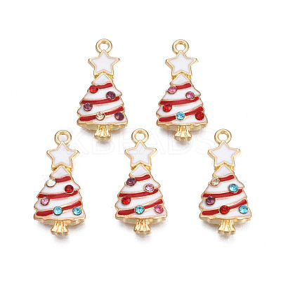 Rack Plating Alloy Enamel Pendants ENAM-N055-148C-1
