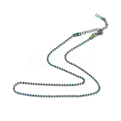 Ion Plating(IP) 304 Stainless Steel Ball Chain Necklace for Men Women NJEW-K245-017D-1