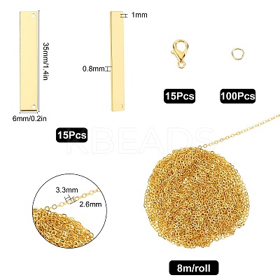 DIY Stamping Blank Tag Pendant Necklaces Making Kits DIY-SC0013-40G-1