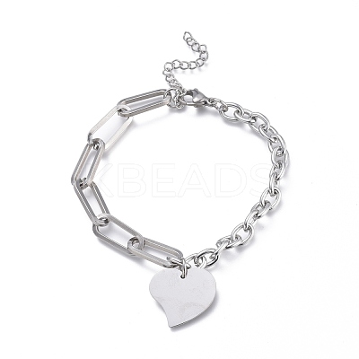 Non-Tarnish 304 Stainless Steel Paperclip Chains & Cable Chain Jewelry Sets SJEW-K153-14P-1