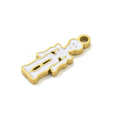 Halloween Theme Ion Plating(IP) 304 Stainless Steel Enamel Pendants STAS-M011-04E-1