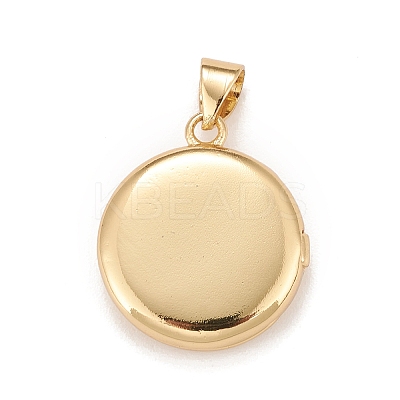 Brass Micro Pave Cubic Zirconia Locket Pendants X-KK-A161-42A-G-1