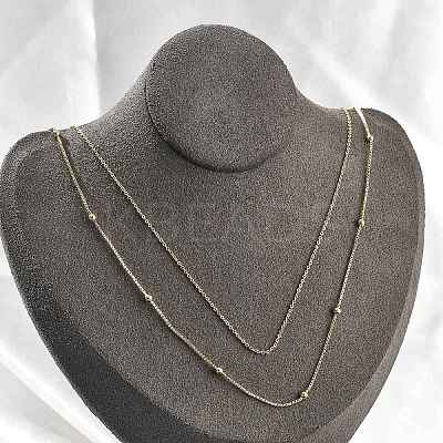 Brass Double Layer Necklaces NJEW-D302-52G-1